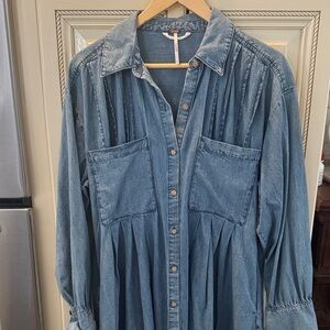 Free People Denim Shirt Dress